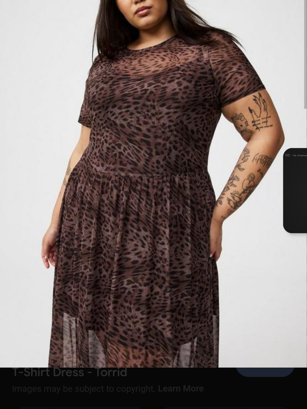 Torrid Brown and Black Leopard Print Sheer Midi Dress